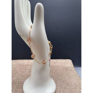 Vintage Genuine Swarovski Gold Tone Light Amber Crystal Swarovski Logo